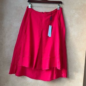 Elie Tahari Florence Red Linen Skirt
